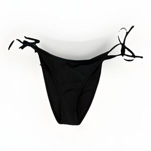 Cotton On Body Women's Side Tie Brazilian Bikini Bottom, Black, Medium, New